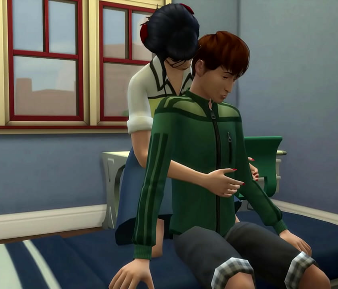 Japanese Stepmom catches her virgin stepson masturbating in front of the computer and helps him have sex for the first time in his life &vert; Hot asian milf