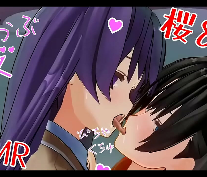 Satisfy Your ASMR Cravings with Yuri Erotica ~ Rin and Sakura's Lesbian Kissing Sounds