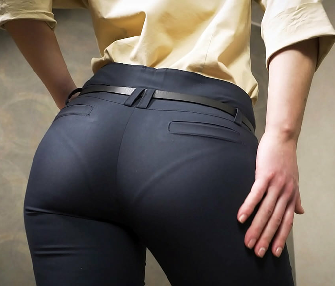 Revealing the Sexy Secret of Perfect Ass Asian in Tight Work Trousers