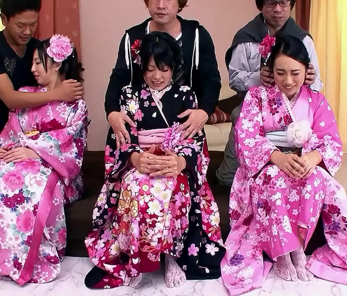 JAV Teens with Hairy Pussy in a Rare Japanese Orgy