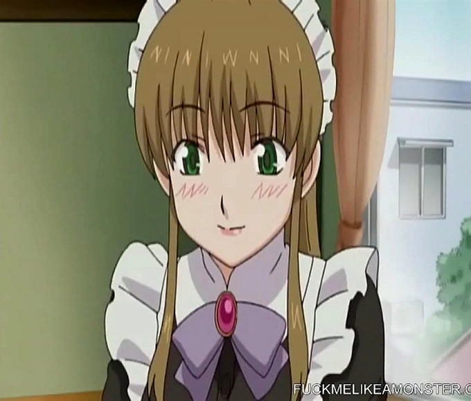 Japanese Anime Maid Gets Wet Pussy at the Sight of a Hot Guy